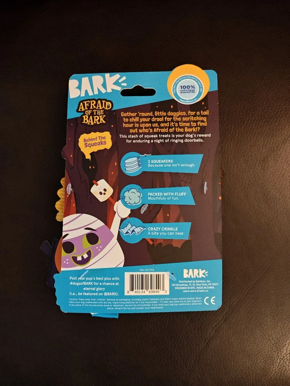 Bark Halloween Afraid Of The Bark Squeaker Toys